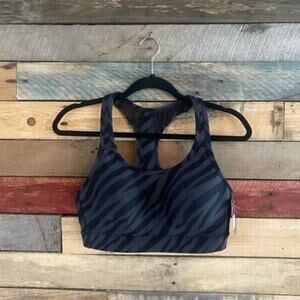 Avia Zebra Print Black and‎ Gray Sports Bra Size Large
